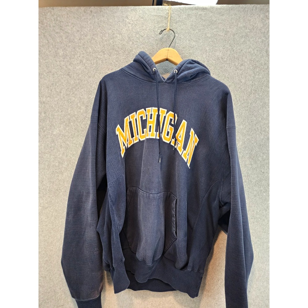 Steve & Barry's Michigan University Sportswear Fleece Pullover Hoodie Navy XL